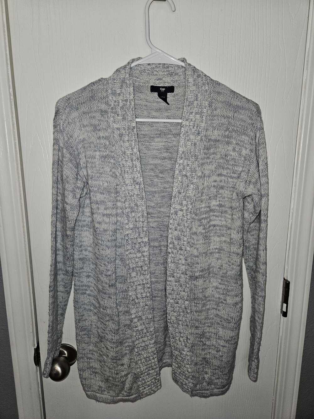 GAP Marled Light Gray Open-Front Cardigan